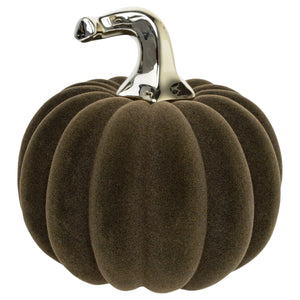 Hunter Green Flocked Pumpkin