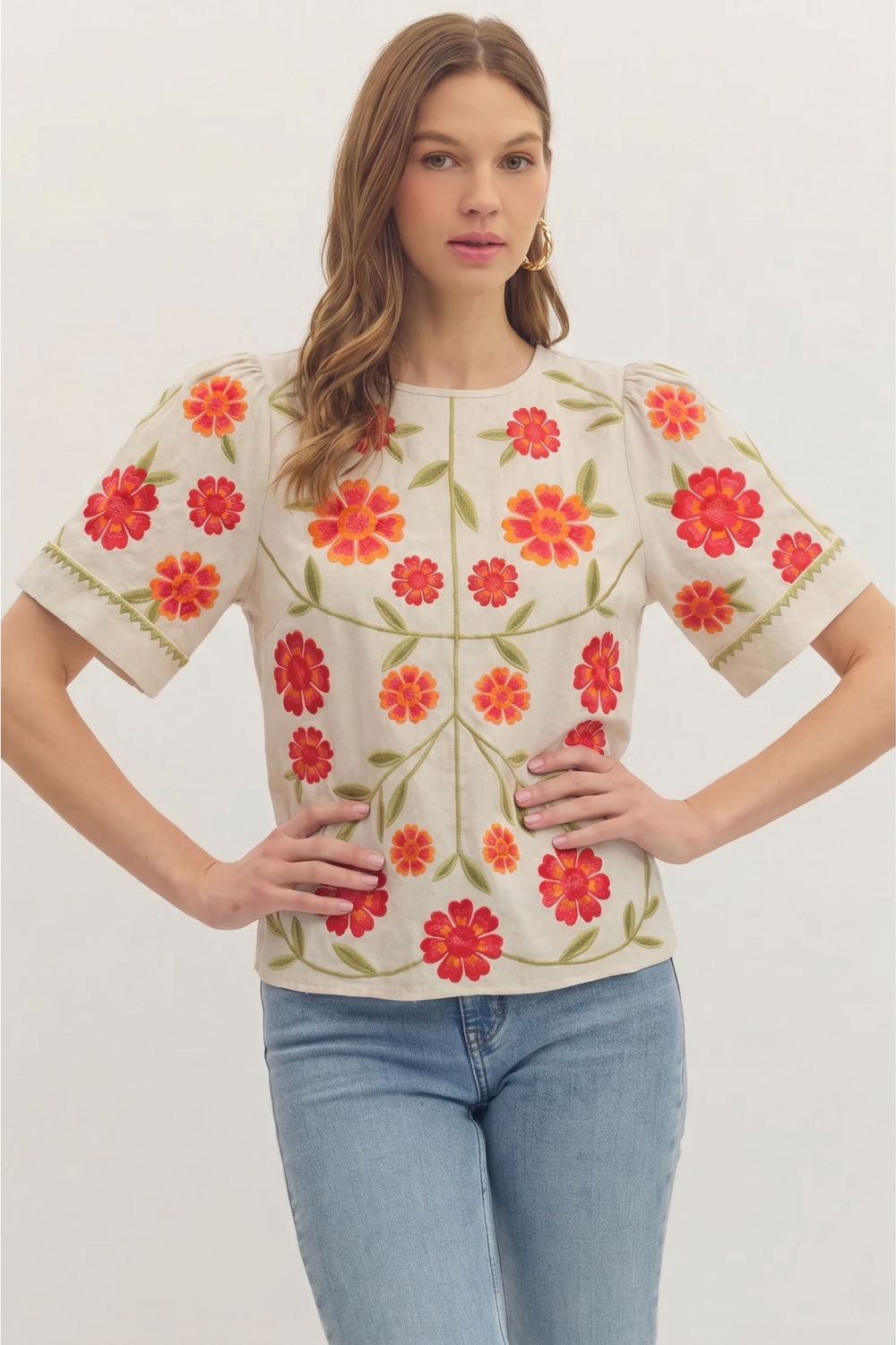 Floral Embroidery Top