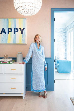 Seashell Print Caftan with Ric-Rac