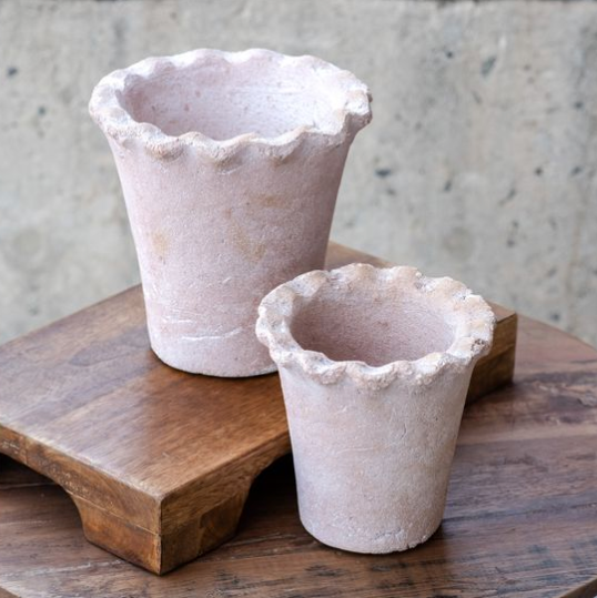 Wavy Rim Terra Cotta Planter