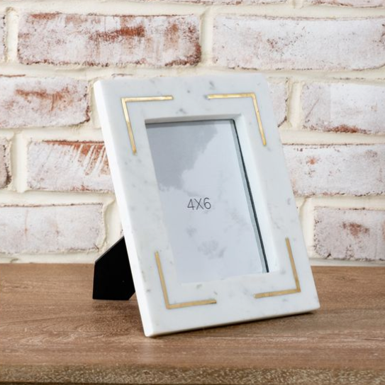 Marble Frame w/ Brass Inlay