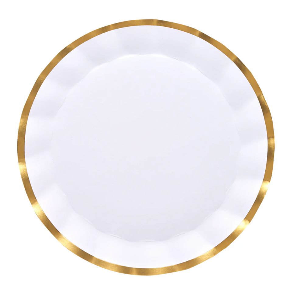 Everyday White Wavy Charger Plates/8pk