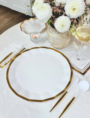 Everyday White Wavy Charger Plates/8pk