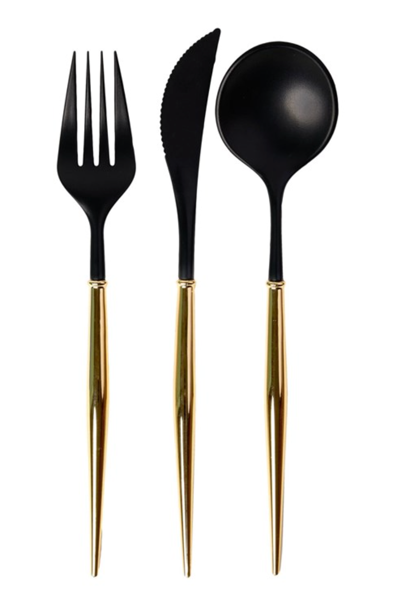 Bella Cutlery Gold/Black Handle/24pkg