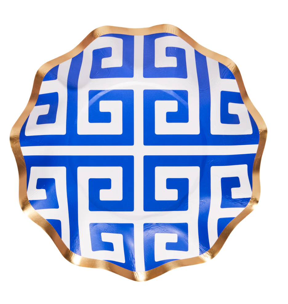 Greek Key Wavy Paper Appetizer/Dessert Bowl/8pk
