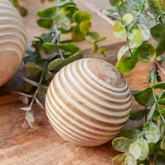 STRIPED WOOD BALL