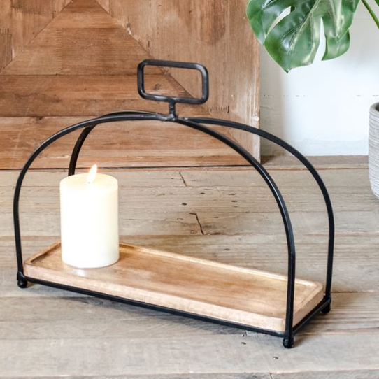BLK WOOD/METAL DISPLAYER