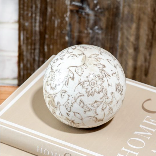 BEIGE HEIRLOOM DECO BALL