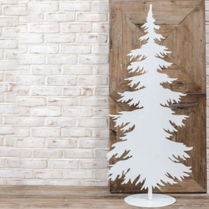WHITE TIN GLITTER TREE