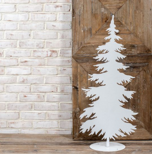 WHITE TIN GLITTER TREE