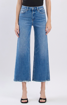 High Rise Crop Wide Jeans