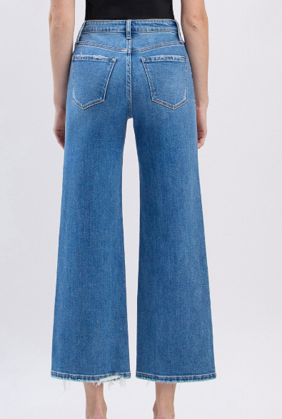 High Rise Crop Wide Jeans