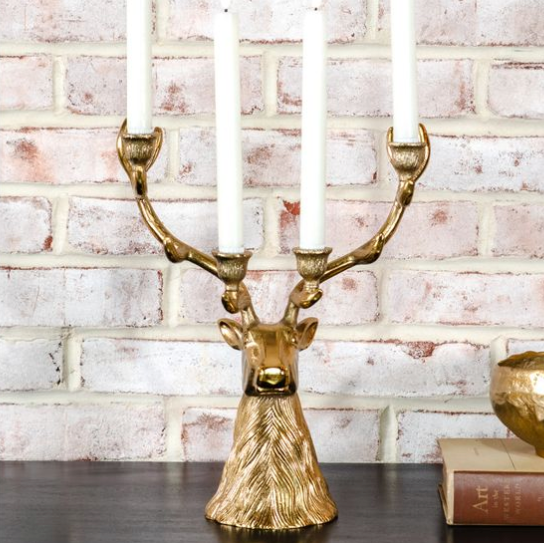 GOLD DEER CANDELABRA