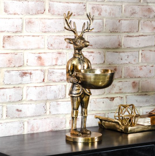 ANT. GOLD DEER WITH BOWL