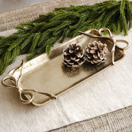 GOLD TRAY RIBBON HANDLES