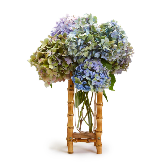 Handcrafted Natural Bamboo Vase with Glass Vessel