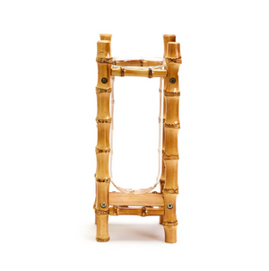 Handcrafted Natural Bamboo Vase with Glass Vessel