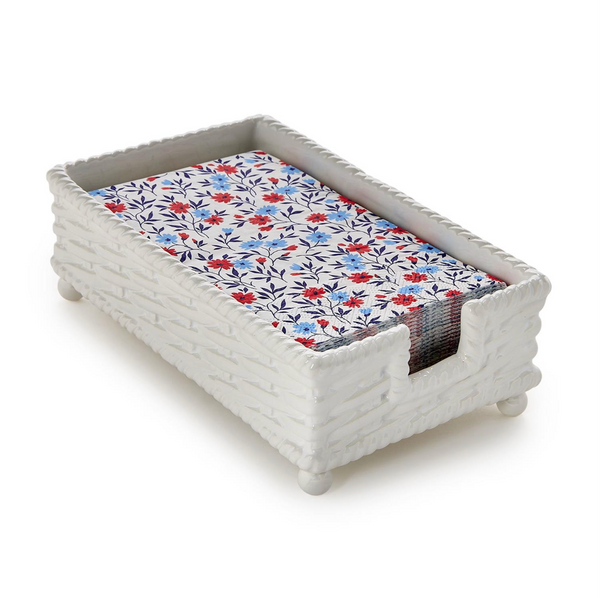 Ceramic Basketweave Guest Caddy