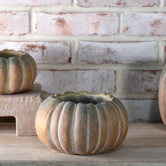 6.3" H. FALL OMBRE CEMENT PUMPKINS