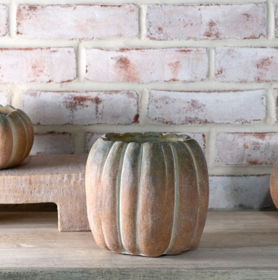 7.7" W. FALL OMBRE CEMENT PUMPKINS