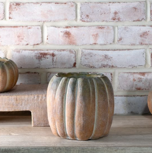 7.7" W. FALL OMBRE CEMENT PUMPKINS