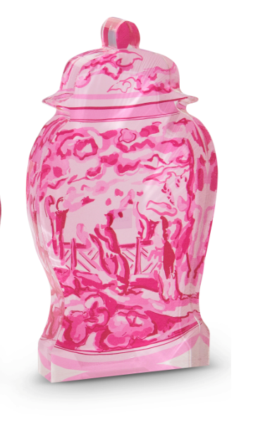 10" Pink Chinoiserie Container Acrylic Cut Outs