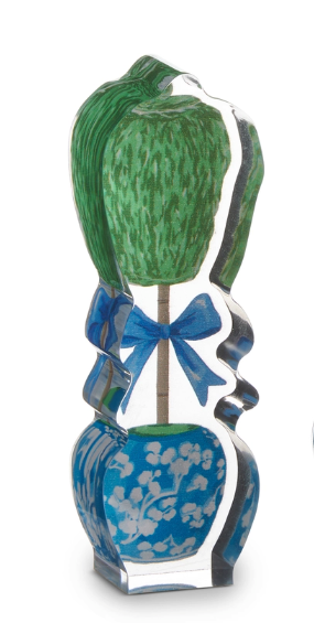 7" Boxwood Ginger Jar Topiary Acrylic Cut Out