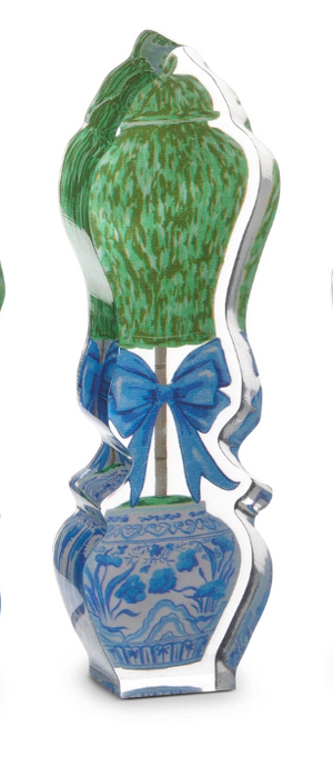 7" Boxwood Ginger Jar Topiary Acrylic Cut Out