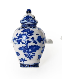 Chinoiserie Blue and White Temple Jar Napkin Ring Holder