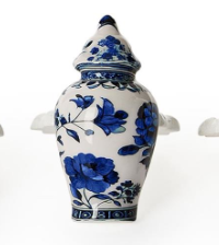 Chinoiserie Blue and White Temple Jar Napkin Ring Holder