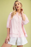 Button Down Eyelet Blouse