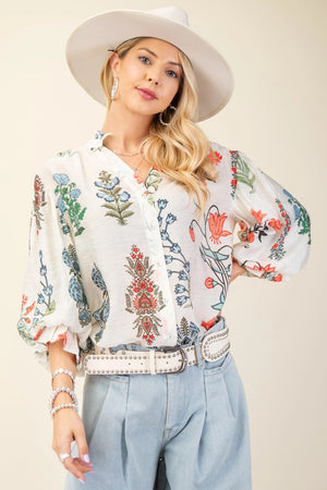 Floral Button Down Blouse