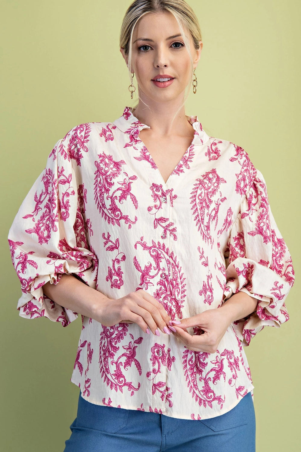Paisley Button Down Blouse