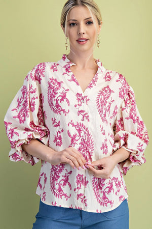 Paisley Button Down Blouse