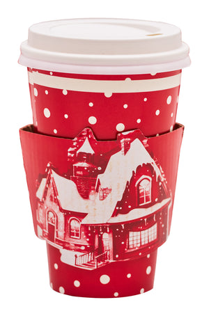 To Go Cup Christmas Village 16oz w/Lid/8pkg