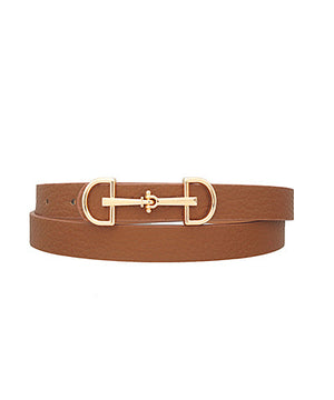 Horsebit Buckle Skinny Belt
