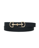 Horsebit Buckle Skinny Belt