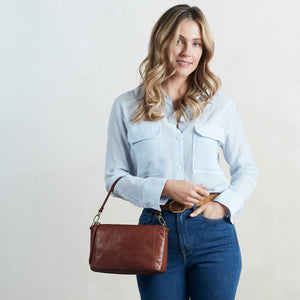 Darcy Carry-All Crossbody In Polished Leather