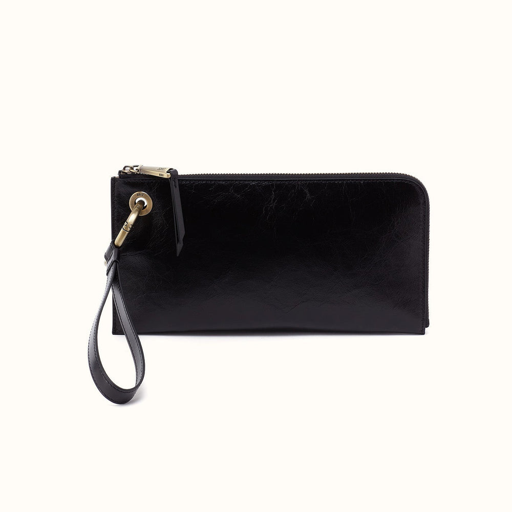 Jett Wristlet In Polished Leather