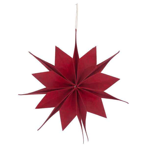 Felted Snowflake Ornament Red