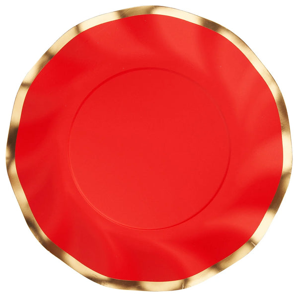 Wavy Salad Plate Everyday Red