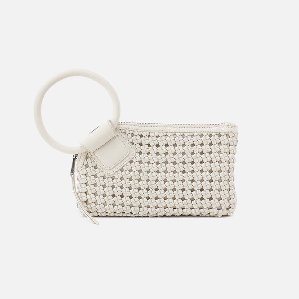 Sable Wristlet in Whitecap Woven Leather