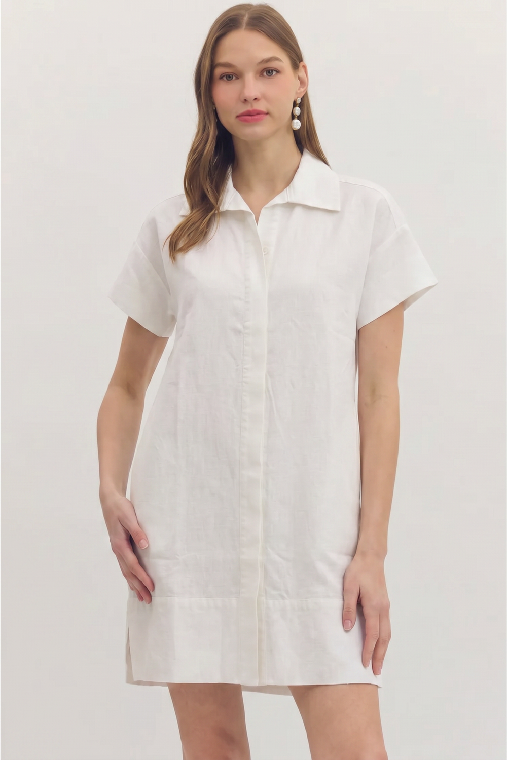 Wide Hem Shirt Mini Dress