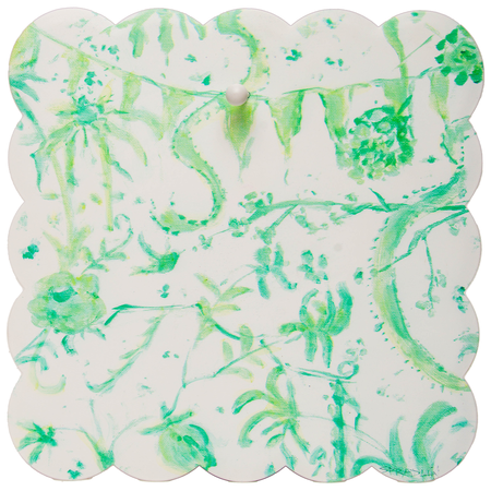 Green Chinoiserie Scallop Display Board