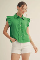 Ruffled Cap Sleeve Top