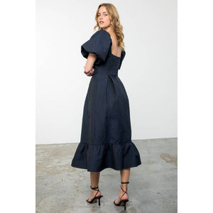 Navy Textured Dress