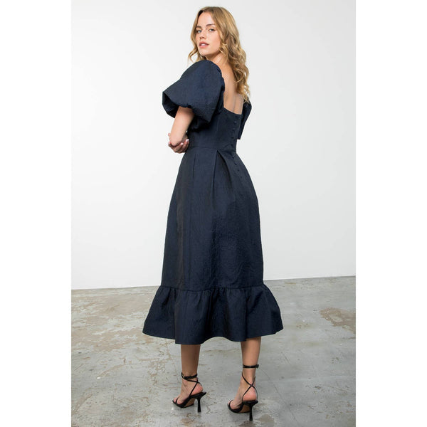 Navy Textured Dress