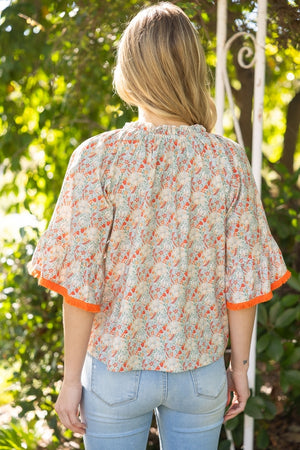 Tassel & Fringe Detail Floral Top