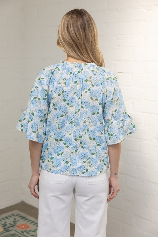 Embroidered Hyrdrangea Top