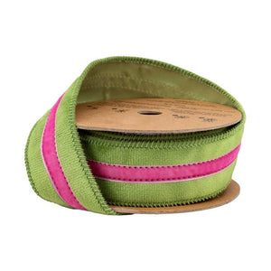 Green & Pink Velvet Ribbon